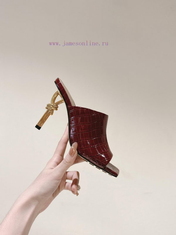 | ²⁰²4 ??  ?? BV Knot series metal heel slippers with high heels~Original version and 8.5 1:624zf8i2 - Image 9