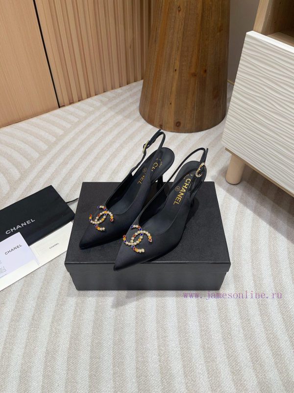 -24FW new Chanel pearl buckle flat/high-heeled sandalsDouble C color bead buckle design, suiyrob5eic