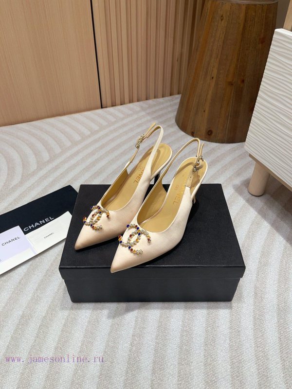 -24FW new Chanel pearl buckle flat/high-heeled sandalsDouble C color bead buckle design, sui551x3p5u