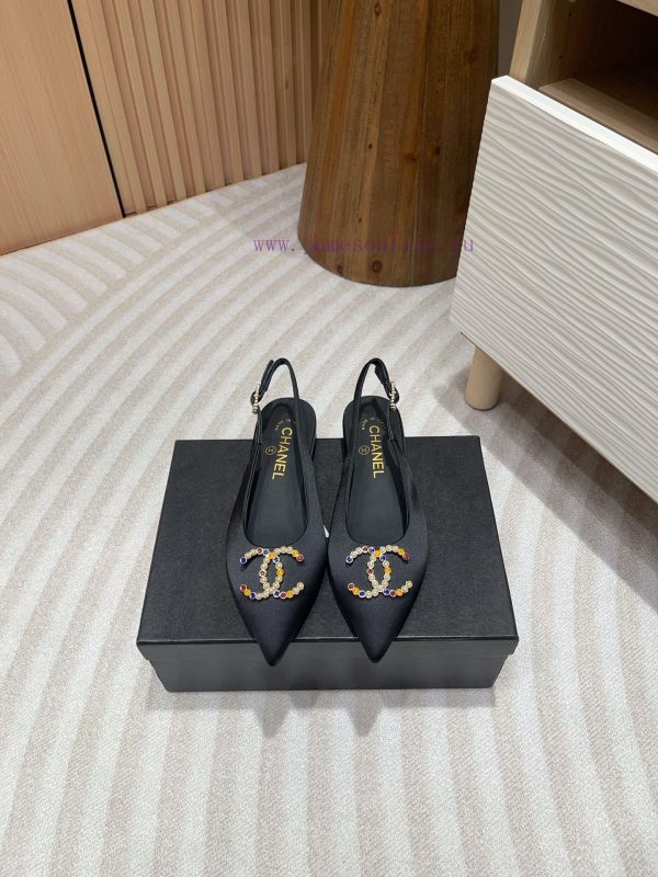 -24FW new Chanel pearl buckle flat/high-heeled sandalsDouble C color bead buckle design, suikyjdnexg