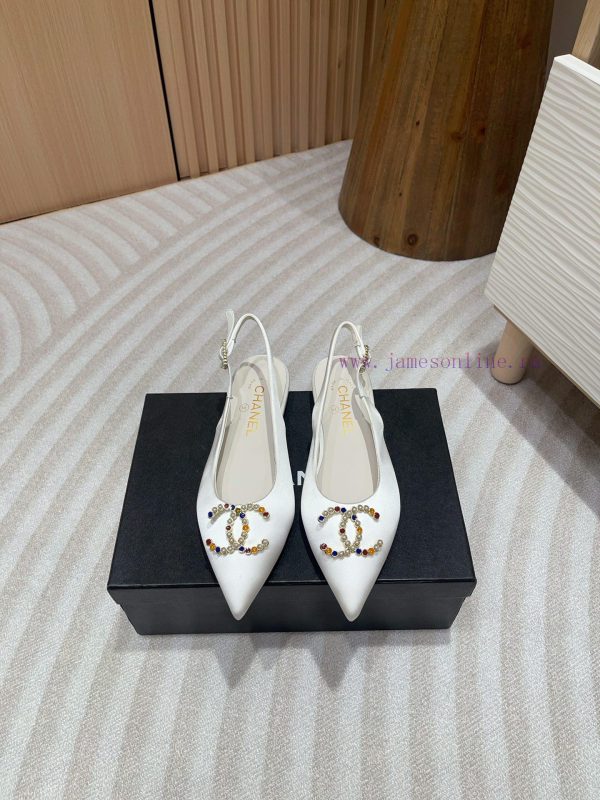 -24FW new Chanel pearl buckle flat/high-heeled sandalsDouble C color bead buckle design, suiwp6o63cn