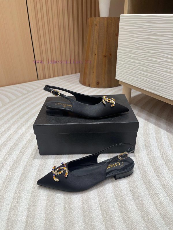 -24FW new Chanel pearl buckle flat/high-heeled sandalsDouble C color bead buckle design, suikyjdnexg - Image 4