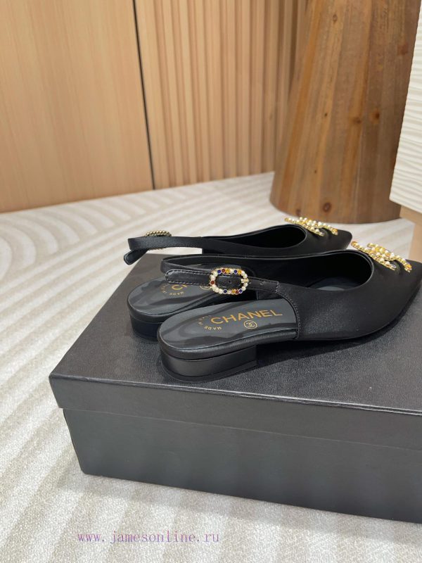 -24FW new Chanel pearl buckle flat/high-heeled sandalsDouble C color bead buckle design, suikyjdnexg - Image 5