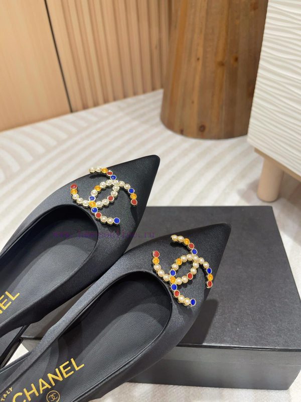 -24FW new Chanel pearl buckle flat/high-heeled sandalsDouble C color bead buckle design, suikyjdnexg - Image 6