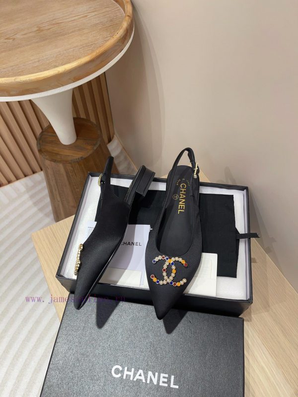 -24FW new Chanel pearl buckle flat/high-heeled sandalsDouble C color bead buckle design, suikyjdnexg - Image 9