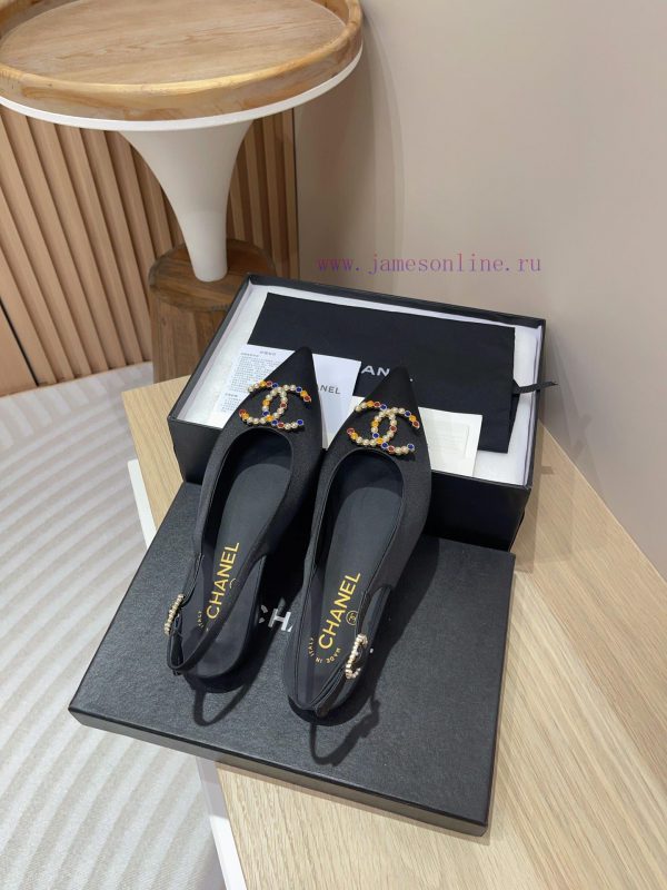 -24FW new Chanel pearl buckle flat/high-heeled sandalsDouble C color bead buckle design, suikyjdnexg - Image 10