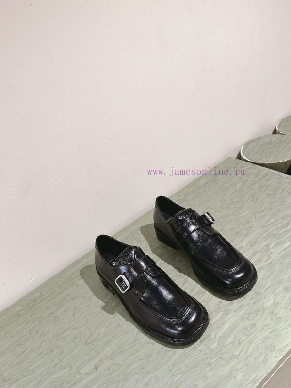 | ²⁰²4 ??  ??MIUMIU British minimalist motorcycle sandals with thick heels and round heads76014p3y - Image 8