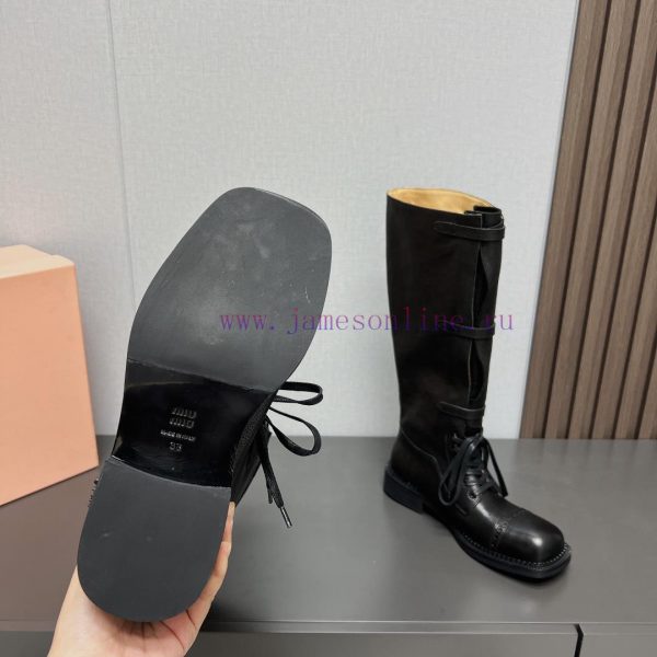 Top tierMIUMIU 2024 vs Autumn/Winter Latest Fashion Explosive CollectionSquare toe thick solzl4zchp7 - Image 10