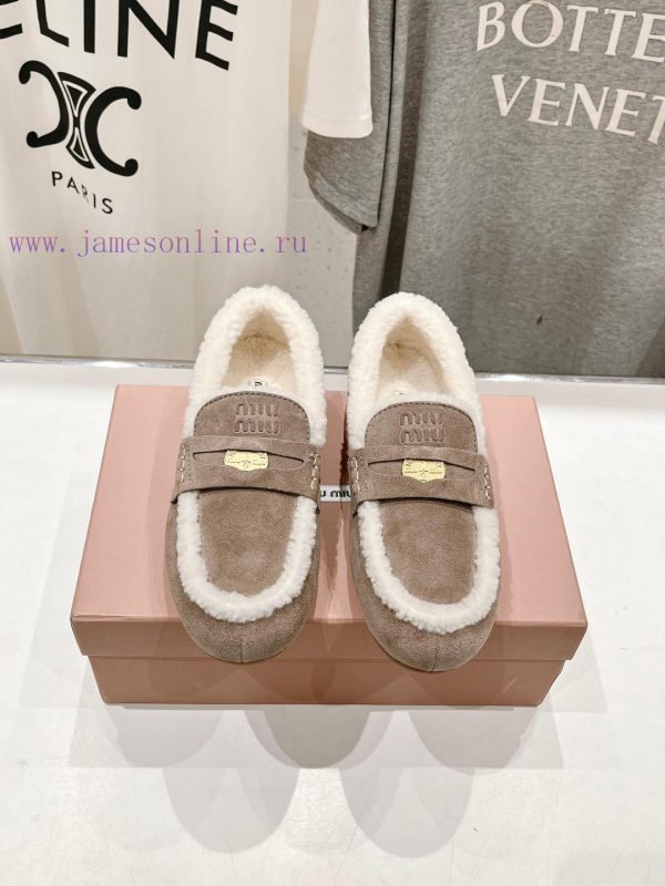 . MiuM * u/Miu * Miu 2024 Autumn/Winter Fashion Style Coin Driving Shoes with Mao Le Fu Shoenkdjet5b