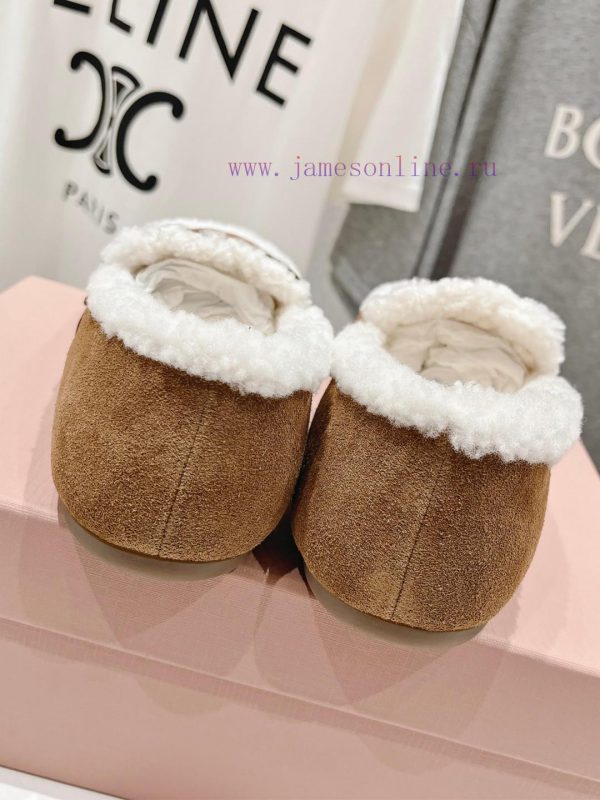 . MiuM * u/Miu * Miu 2024 Autumn/Winter Fashion Style Coin Driving Shoes with Mao Le Fu Shoe3rcj247m - Image 8