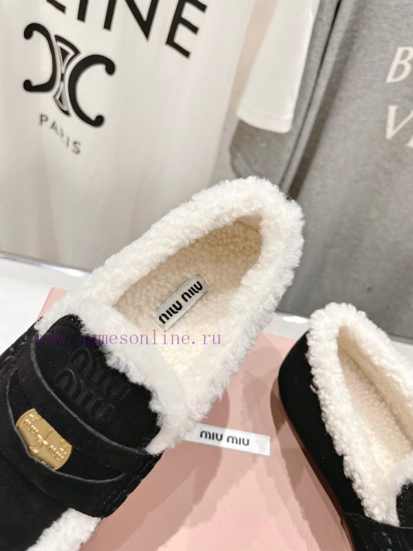 . MiuM * u/Miu * Miu 2024 Autumn/Winter Fashion Style Coin Driving Shoes with Mao Le Fu Shoeycg5b8ns - Image 7