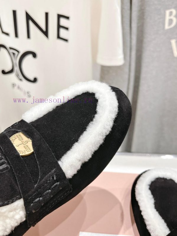 . MiuM * u/Miu * Miu 2024 Autumn/Winter Fashion Style Coin Driving Shoes with Mao Le Fu Shoeycg5b8ns - Image 8