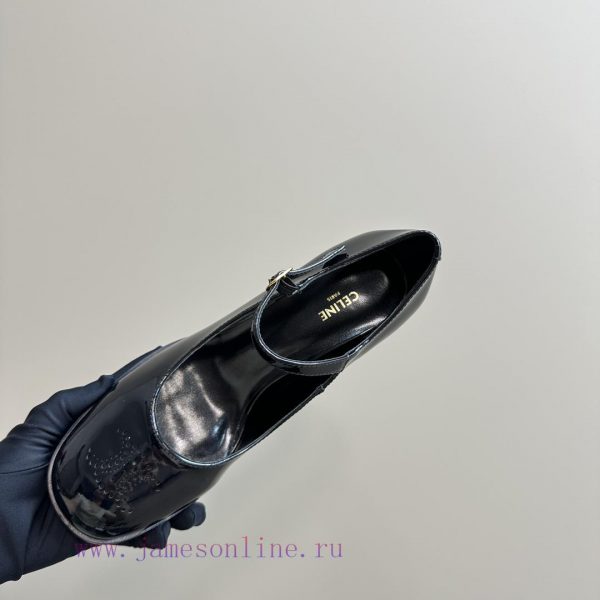 Top tierCeline * 2024 Autumn/Winter New High Heels Mary Jane Collection Single Shoes, Limitephivo4yo - Image 8
