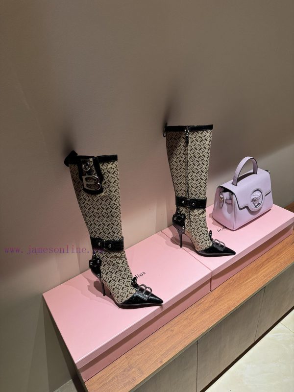 2024 Balenciaga Long Boots Metal LE Cagloe Motorcycle BootsBalenciaga Liuding pointed side z2cun34y8