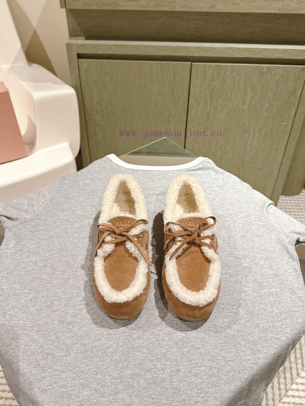 | ²⁰²4 ??  ??MIUMIU new American retro style wool integrated bean shoes~a must-have~casual pixzzj87