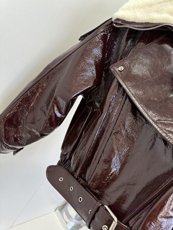 ━━━ ●YSL● ━━━━Beautiful slave fur integrated with imported lambskin and special lacquer leat 1iho1wpo - Image 8