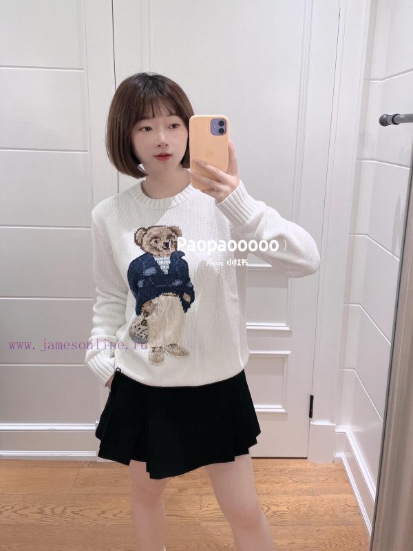 Ralph * 24FW Autumn/Winter New Rich American Style Little Bear Knitted Sweater | High Editio djv48xl2 - Image 4