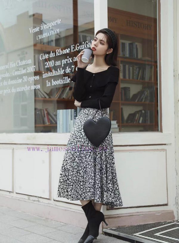 Sweet and youthful ruffled square neck long sleeved knitted sweater with unique temperament, g8om5q0p - Image 5