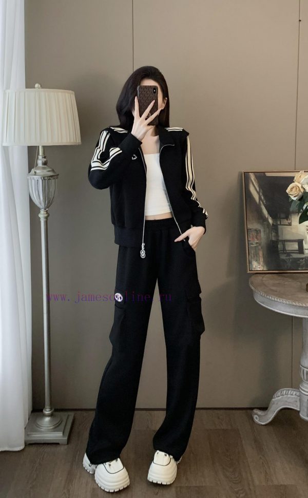 Spring and Autumn hoodie jacket long pants set cotton spandex polyester fiber 96.53.60.100 s djvri3pi