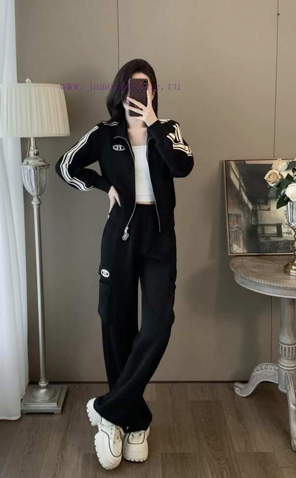 Spring and Autumn hoodie jacket long pants set cotton spandex polyester fiber 96.53.60.100 s djvri3pi - Image 5