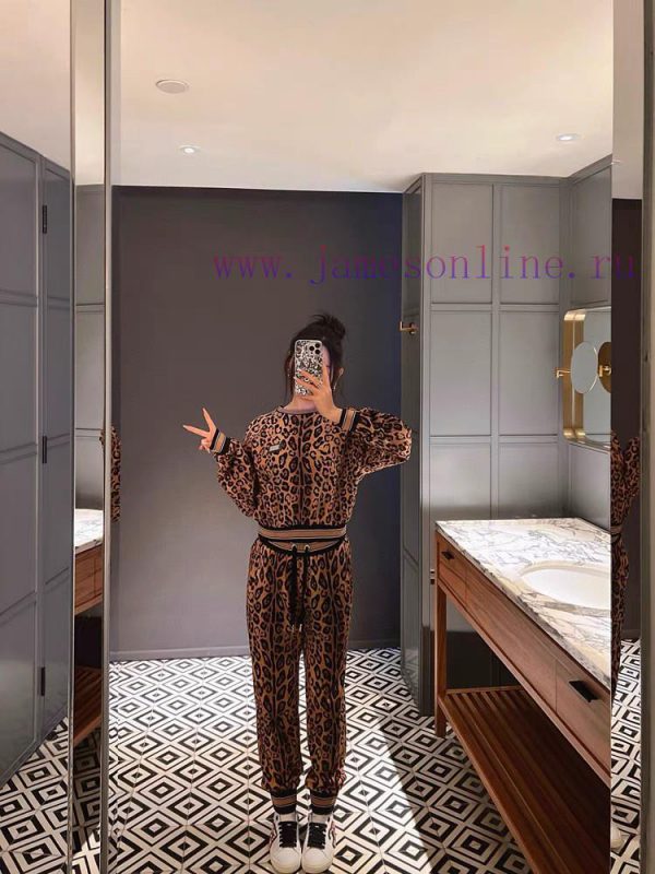 Set D&G/Dolce&Gabbana Women's Customized Logo Accessories Leopard Print Splicing Threaded Co 6cs55rbi - Image 4