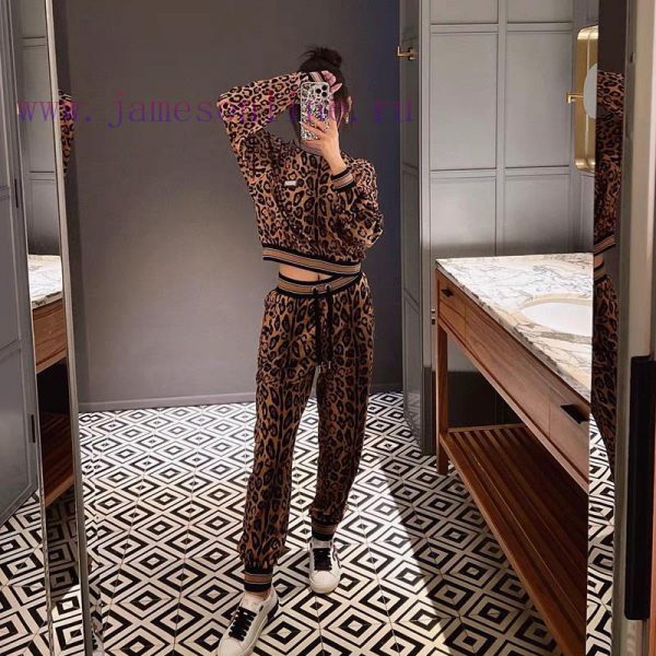 Set D&G/Dolce&Gabbana Women's Customized Logo Accessories Leopard Print Splicing Threaded Co 6cs55rbi - Image 6