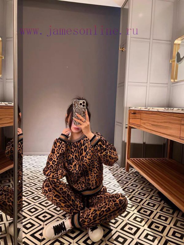 Set D&G/Dolce&Gabbana Women's Customized Logo Accessories Leopard Print Splicing Threaded Co 6cs55rbi - Image 9