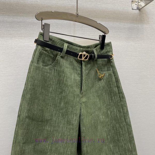 2025 Early Spring V Home Style High Waist Pocket Metal Chain Decorative Design 7-Minute Pant u2prksh6 - Image 5