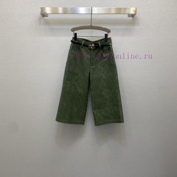 2025 Early Spring V Home Style High Waist Pocket Metal Chain Decorative Design 7-Minute Pant u2prksh6 - Image 8