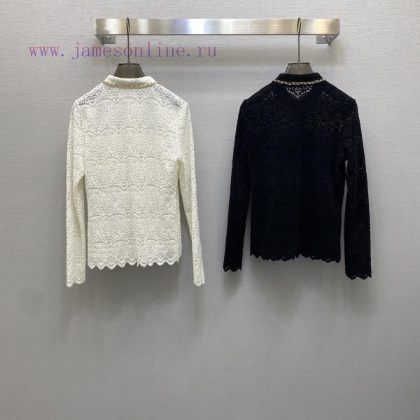 ️️ 2024 Autumn/Winter V Home Exquisite Stand up Collar Metal Chain Decorative Design Open To u9q7pi95 - Image 6