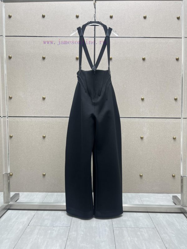️️ alai * Show style fishbone high waisted overalls with composite thickened fabric SML< iyrkx62i