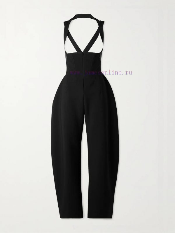 ️️ alai * Show style fishbone high waisted overalls with composite thickened fabric SML< u3lkbzl5