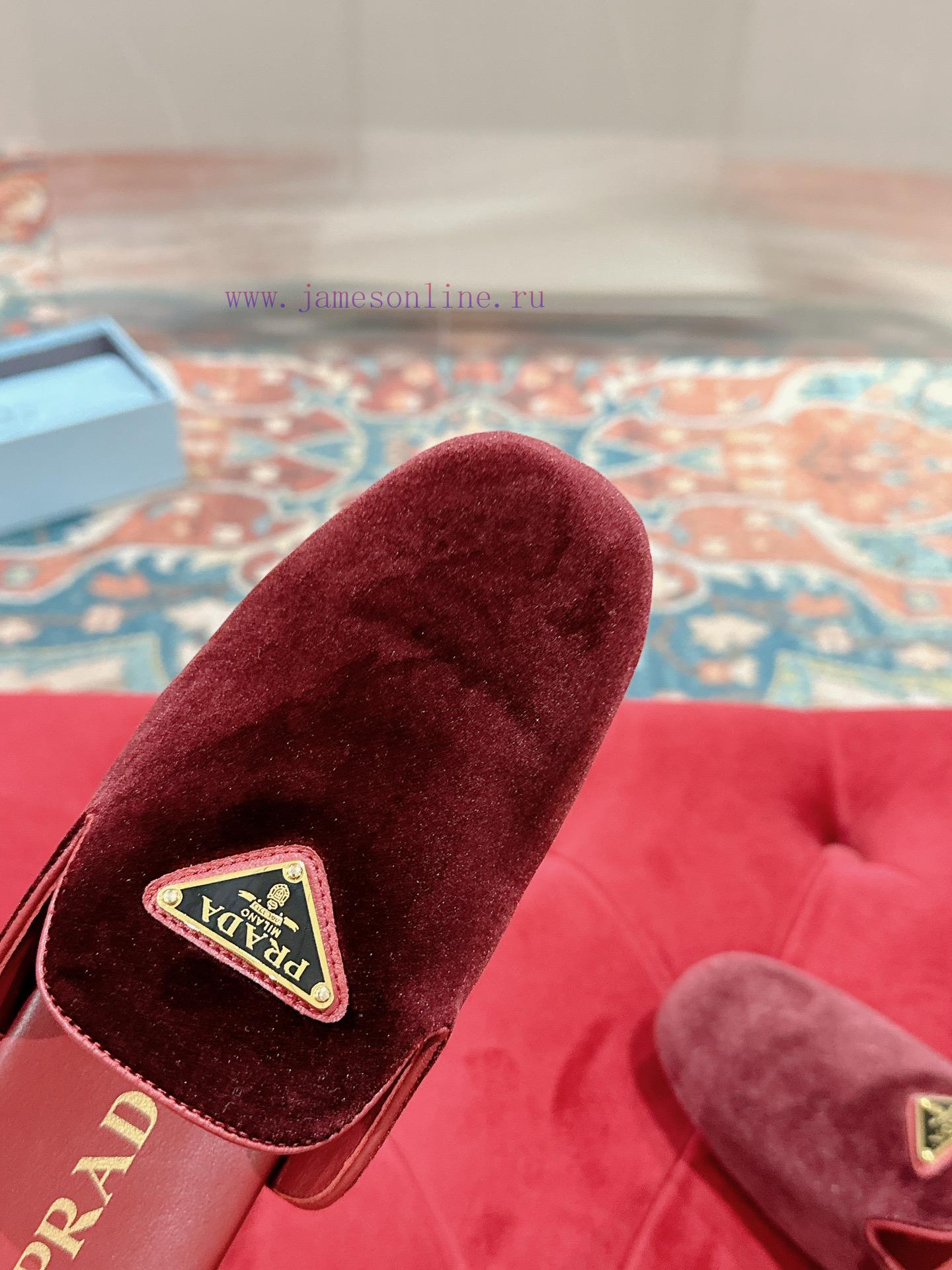 παπουτσια γυναικεια μεγαλα νουμερα παντοφλες | ️ Prada Velvet Flat Shoes Top Of The Line Many Internet Celebrities Injection Molded Triangle mdhwpyai | balenciaga παπουτσια τιμη φθηνα - Image 8