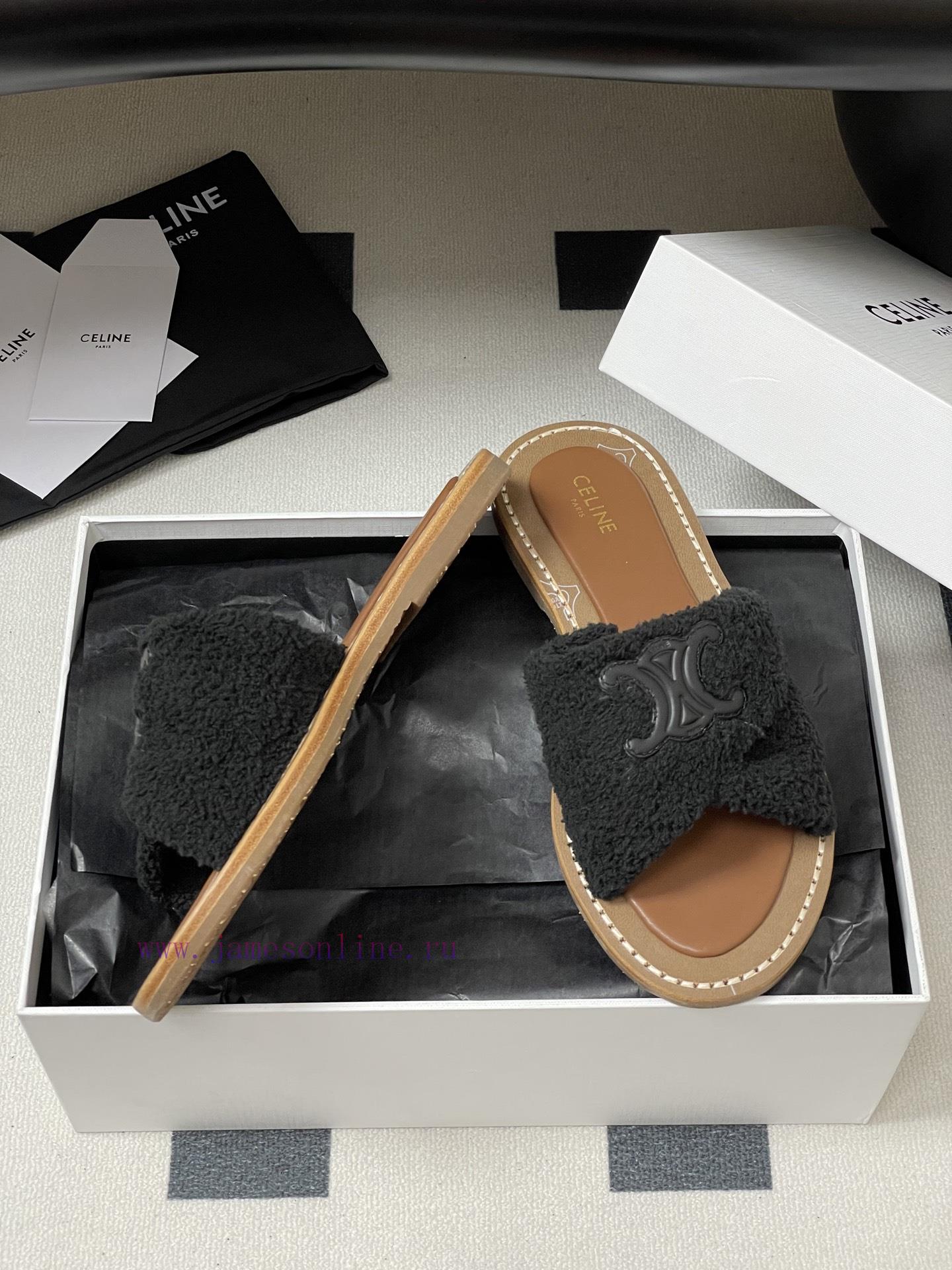 timberland καφε μποτακια | -Top Quality25ss Spring/Summer New CELINE LYMPIA Twisted Plush Slippers Triumphal Arch Plush Fa nb0k3fei | παντοφλες ον λαιν - Image 7